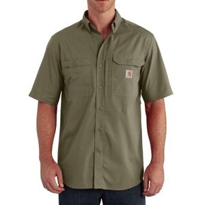 Carhartt army green short sleeve safari shirt sz L